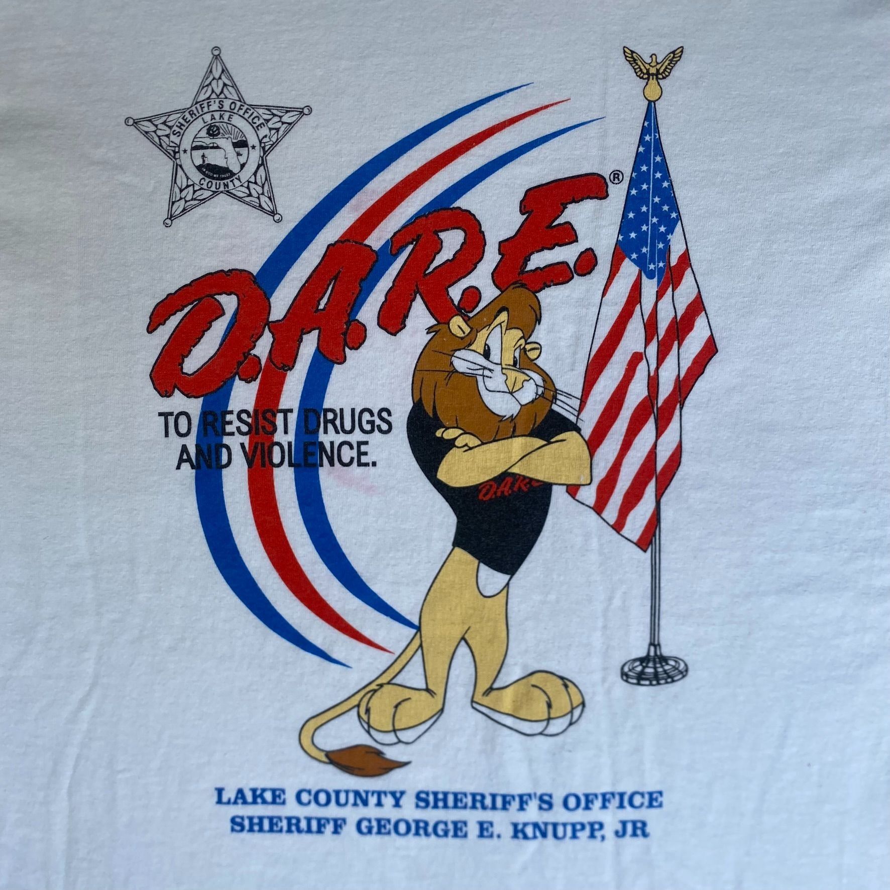 D.A.R.E Vintage Y2K DARE Logo Shirt Retro Lion Anti Drugs Tee Size US M / EU 48-50 / 2 - 3 Thumbnail