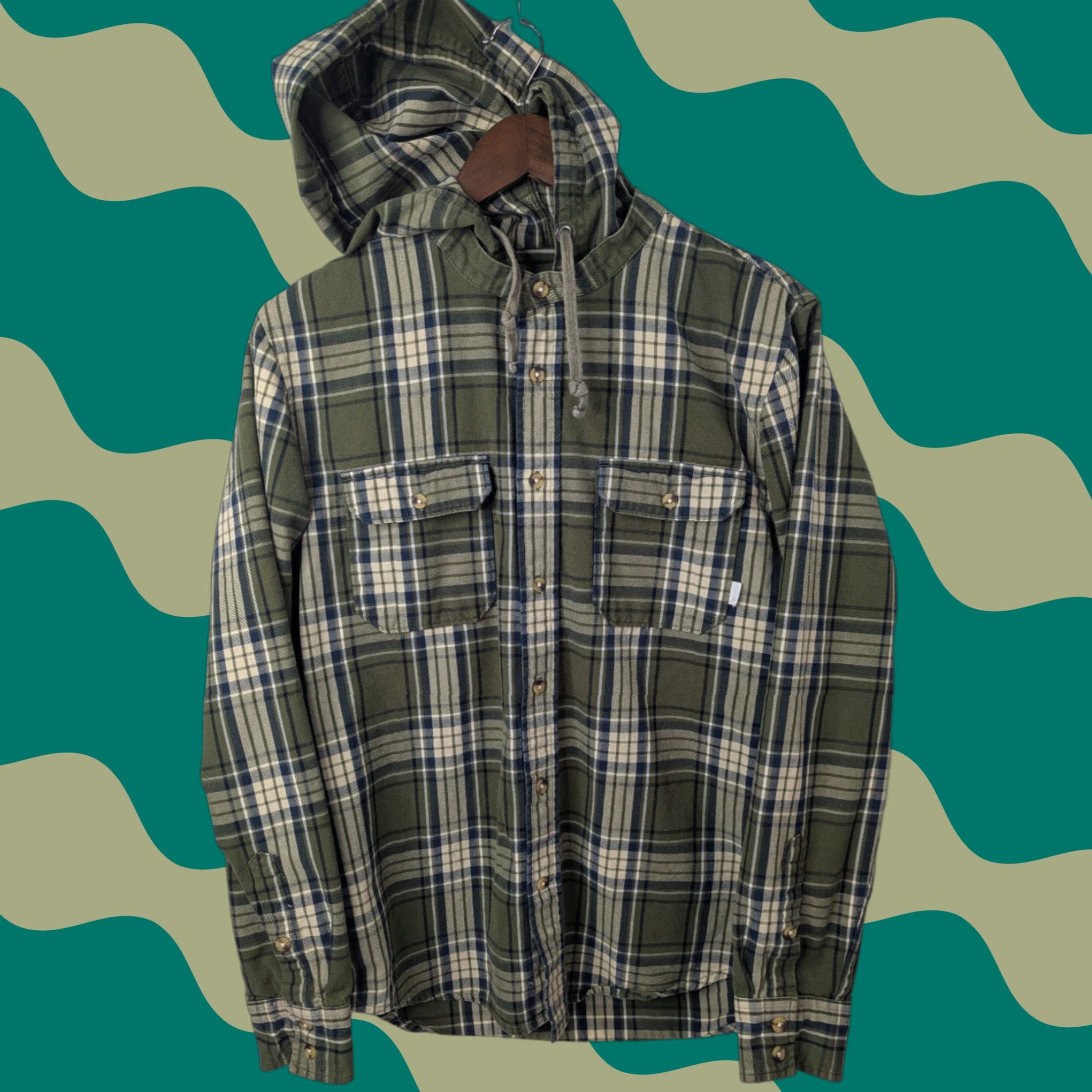 Burton Burton Shirt Plaid Green Hooded Flannel Long Sleeve Men S Outdoors Casual Button-Up Size US S / EU 44-46 / 1 - 1 Thumbnail