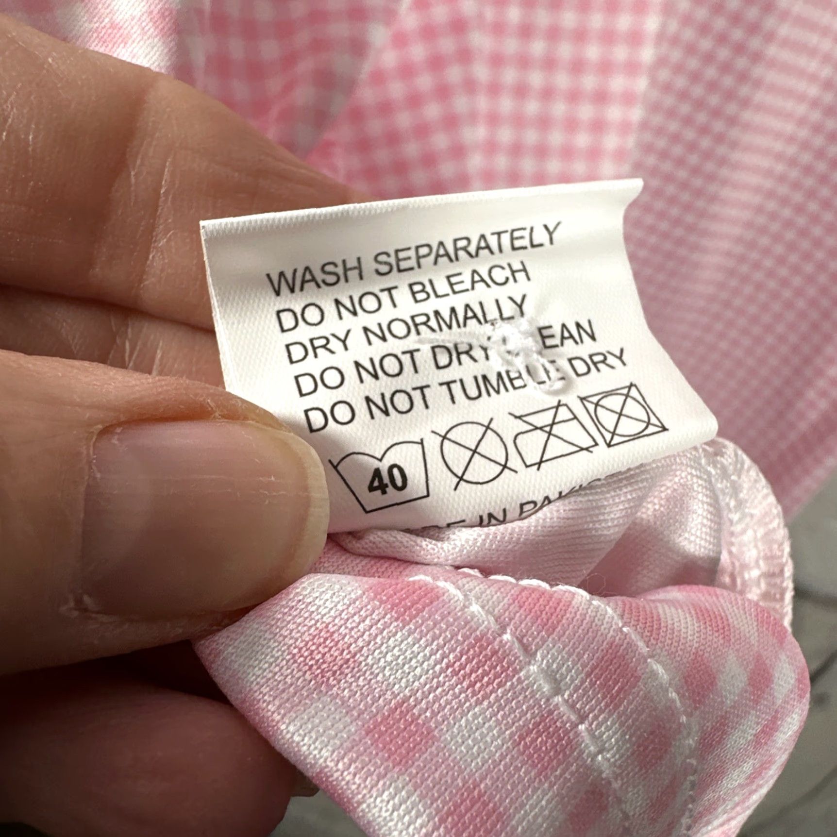 CO Collars & Co Dress Collar Polo Shirt L Pink Gingham Semi Spread Short Sleeve Button Closure Men Golf Polo Carded Regular Fit Size 42R - 7 Thumbnail