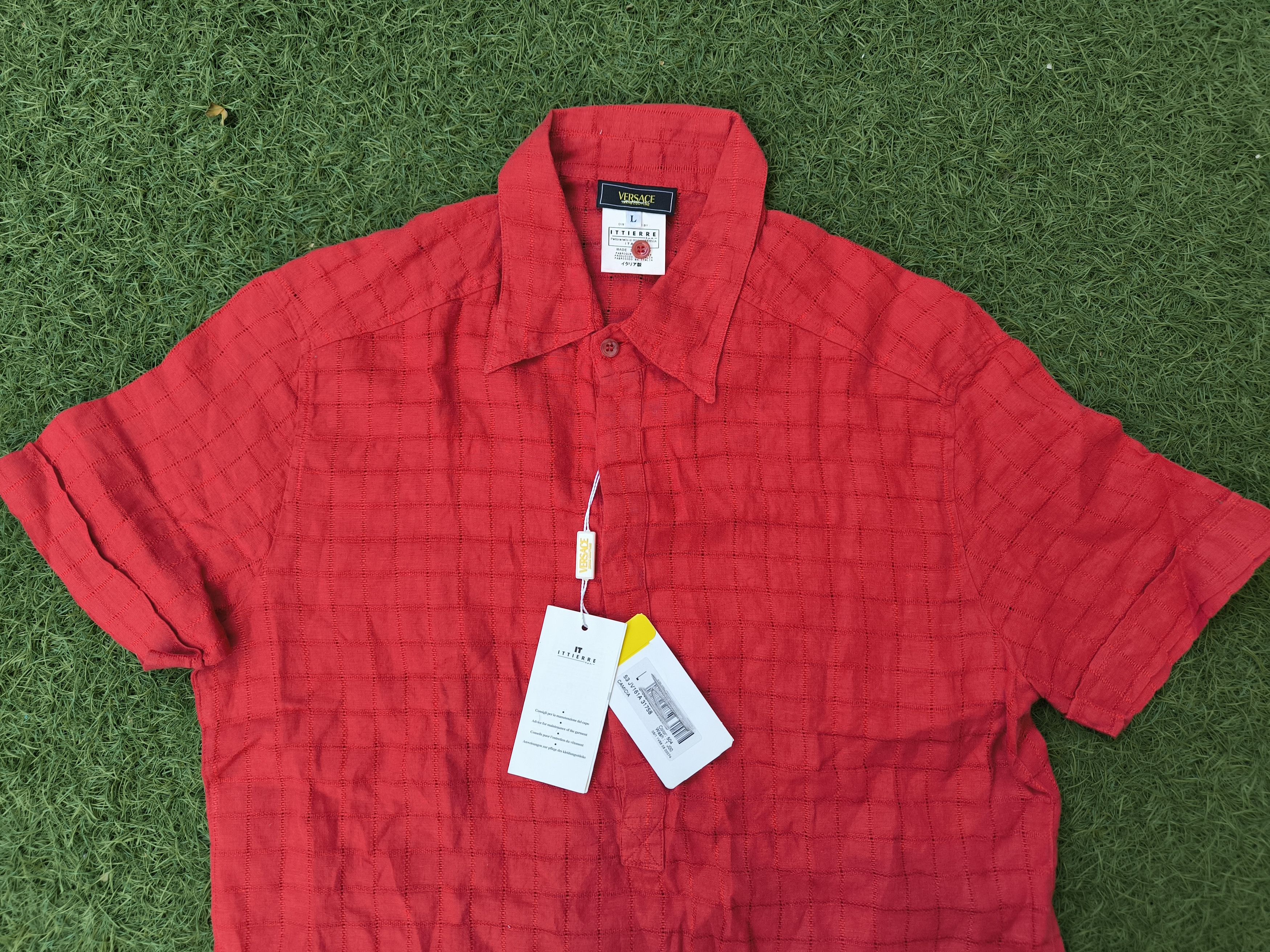 Versace Jeans Couture Deadstock Vintage Versace Jeans Couture Open Weave Polo Size US L / EU 52-54 / 3 - 2 Thumbnail