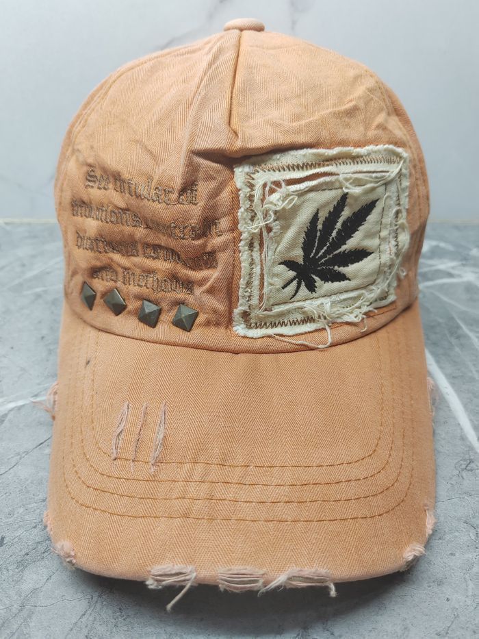 Vintage Vintage Marijuana Logo Distressed Style Cap Hat Size ONE SIZE - 2 Thumbnail