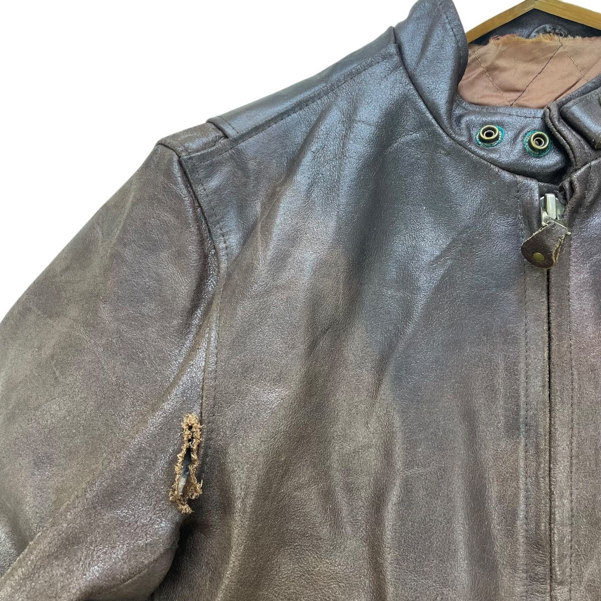 Genuine Leather 💥Vintage Cowhide Leather Riding Cafe Racer Jacket Size US M / EU 48-50 / 2 - 5 Thumbnail