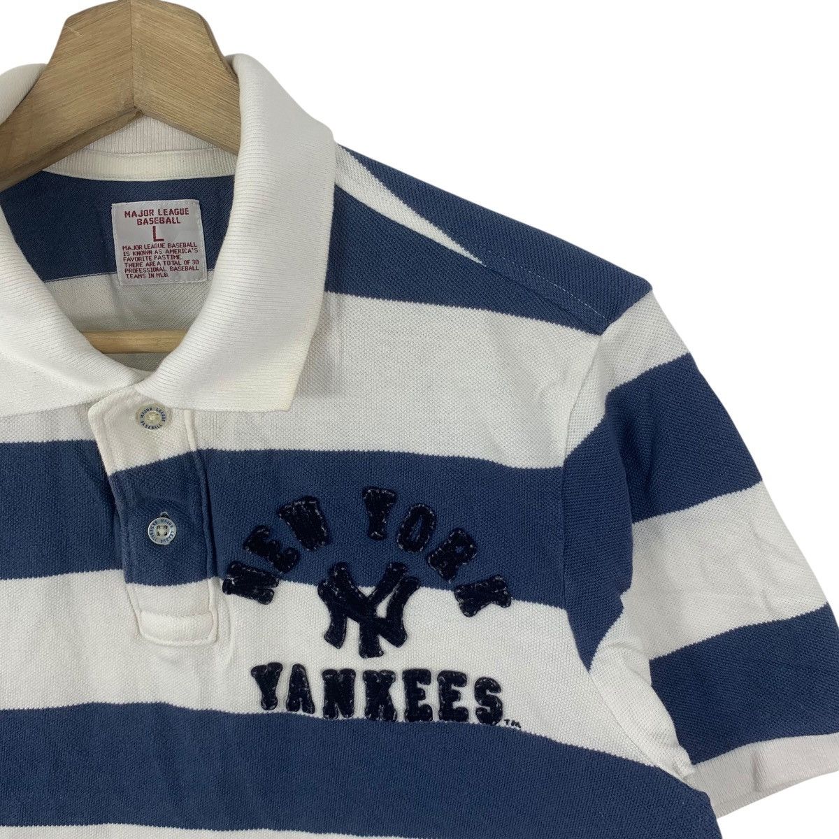 MLB Vintage MLB NEW YORK YANKEES Baseball Striped Polo Tee Shirt Size US M / EU 48-50 / 2 - 5 Thumbnail