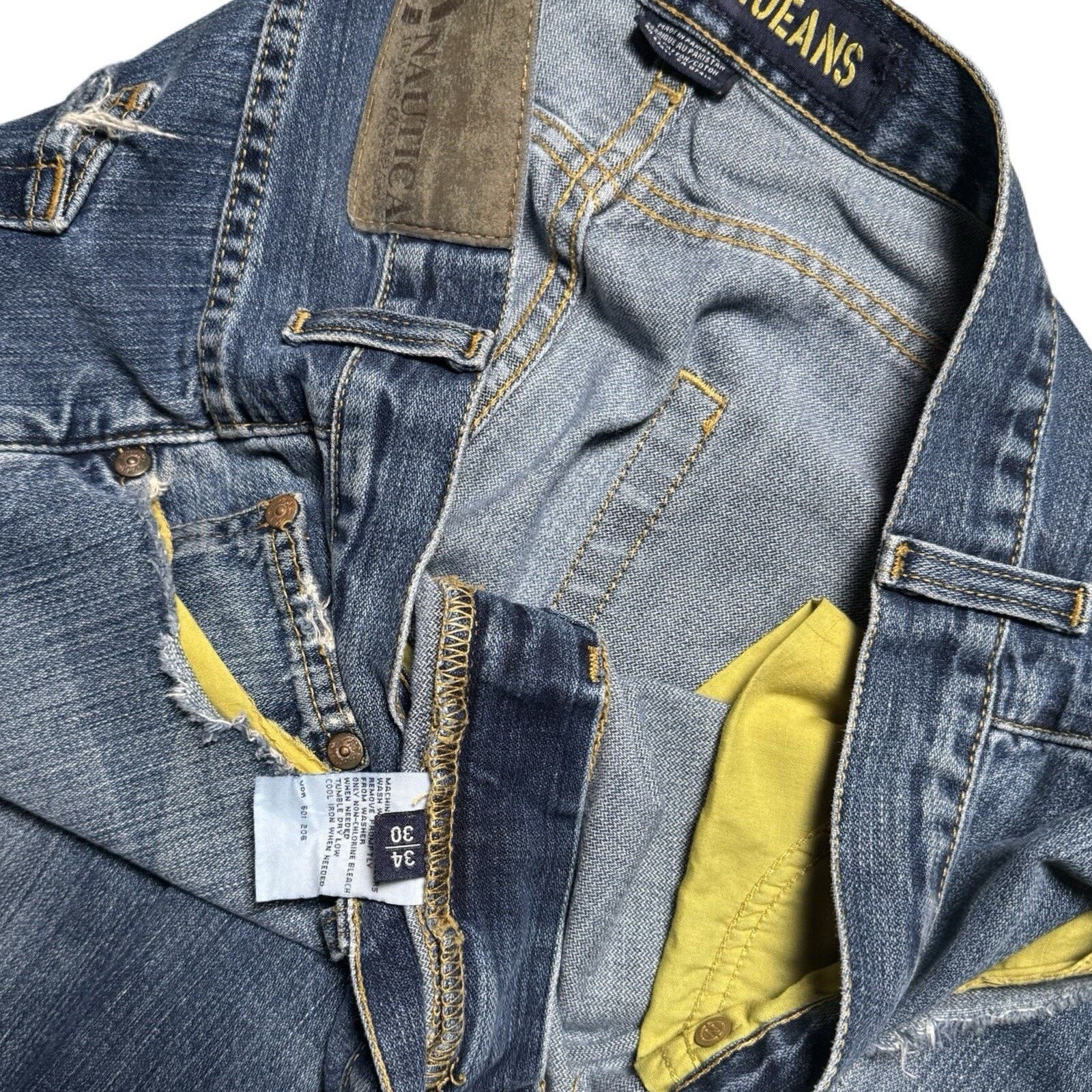 Nautica Vintage Y2K Nautica Mid Wash Loose Fit Jeans Skater 34 X 30 Size US 34 / EU 50 - 4 Thumbnail
