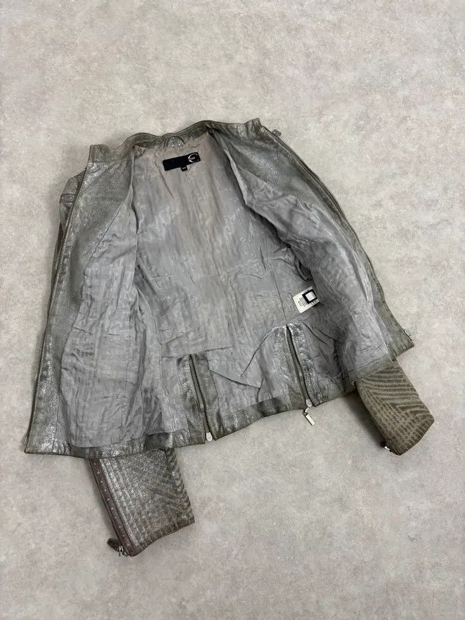 Just Cavalli FW2010 Cavalli Faded Grey Studded Leather Jacket Size M / US 6-8 / IT 42-44 - 7 Thumbnail