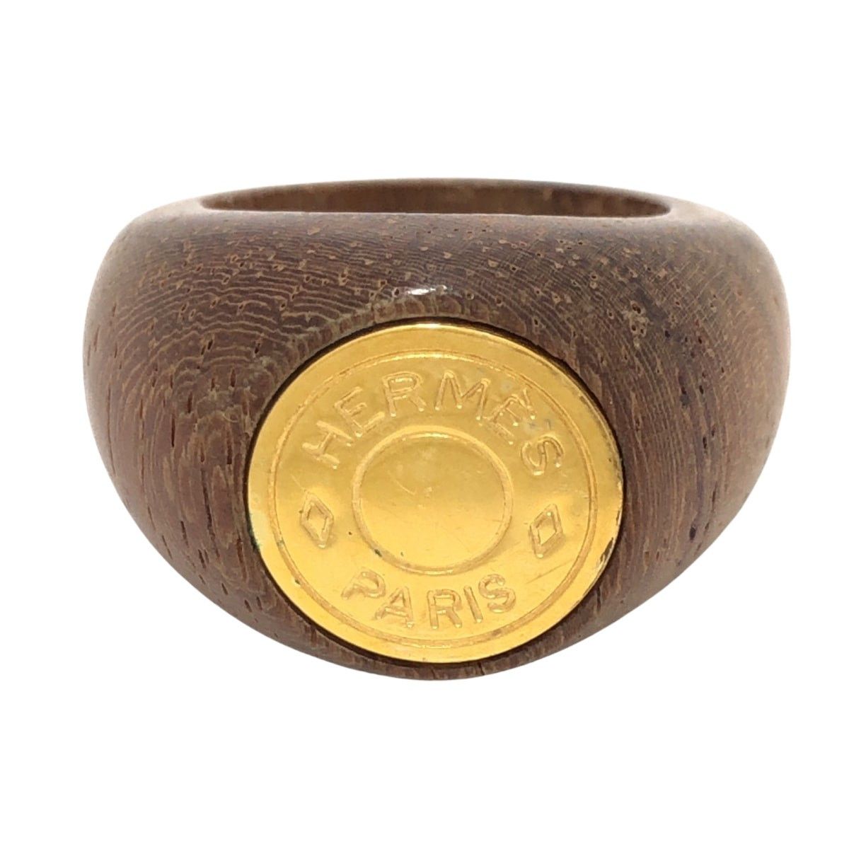 image of Hermes Sellier Ring in Brown, Women's