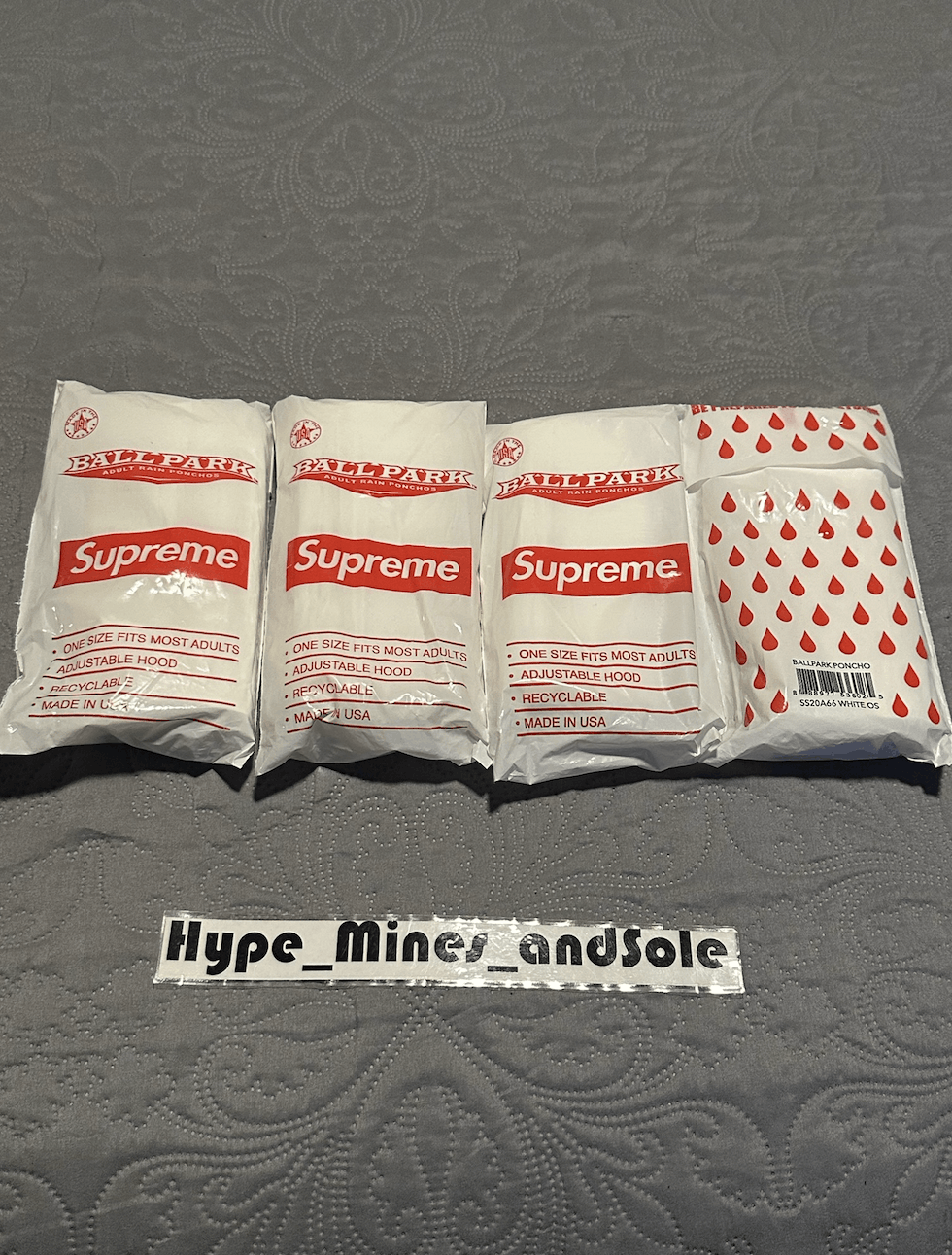 Supreme NEW Supreme Ballpark Rain Poncho 4x Lot - SS20 Size ONE SIZE - 2 Thumbnail