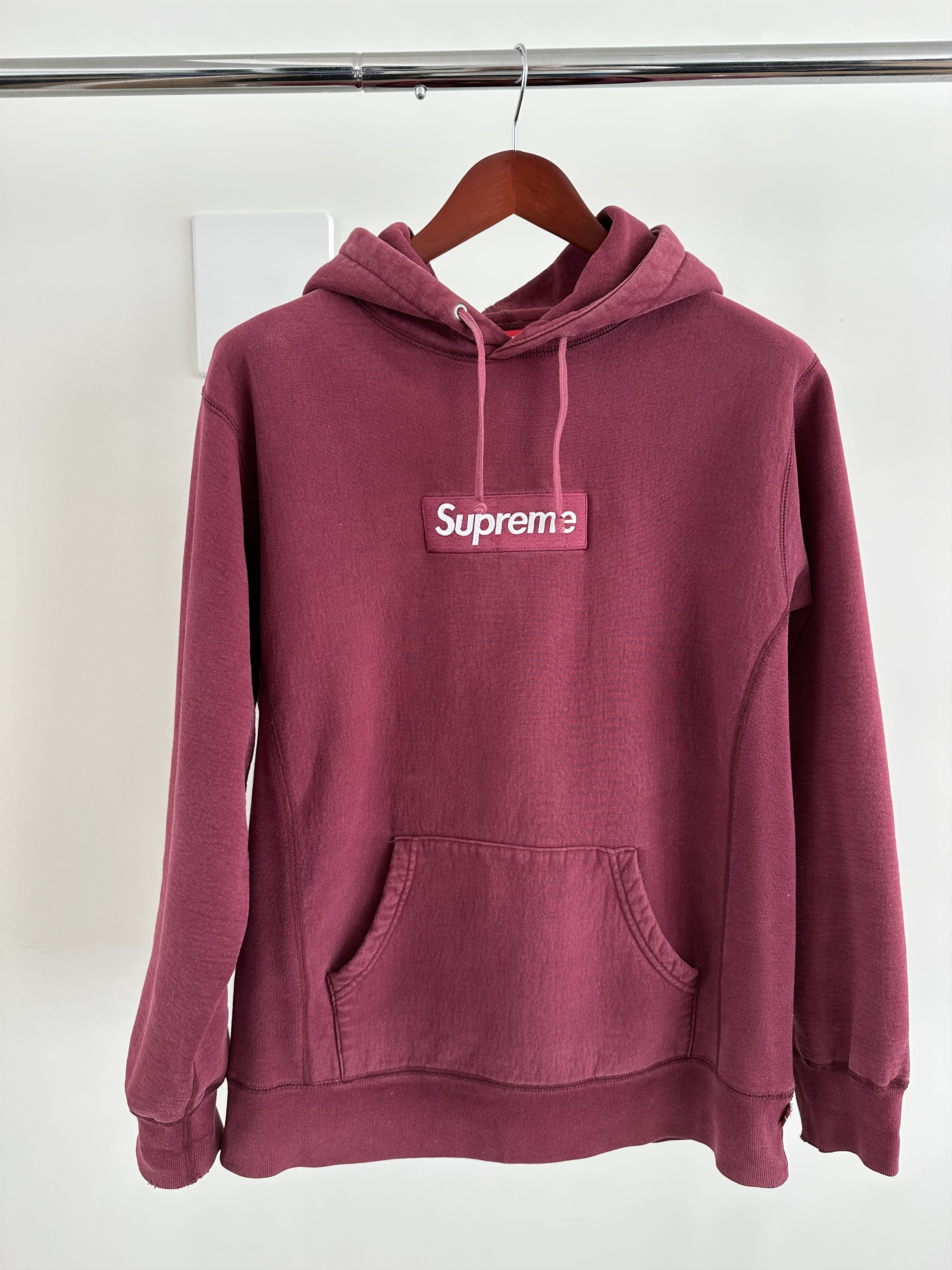 Supreme Supreme Burgundy Box Logo Hoodie (2011) | Grailed