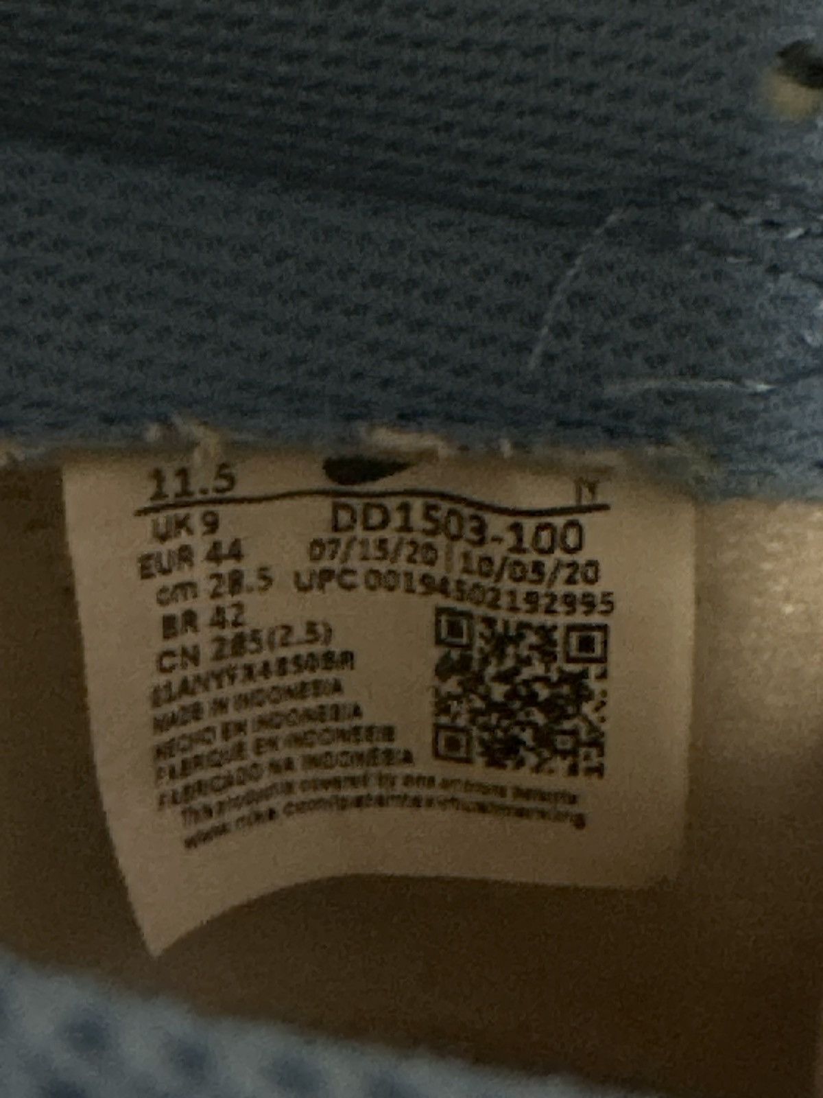Nike Woman Nike Dunk Low Sail Coast Blue White 11.5 DD1503 100 Size US 11.5 / EU 44-45 - 6 Thumbnail