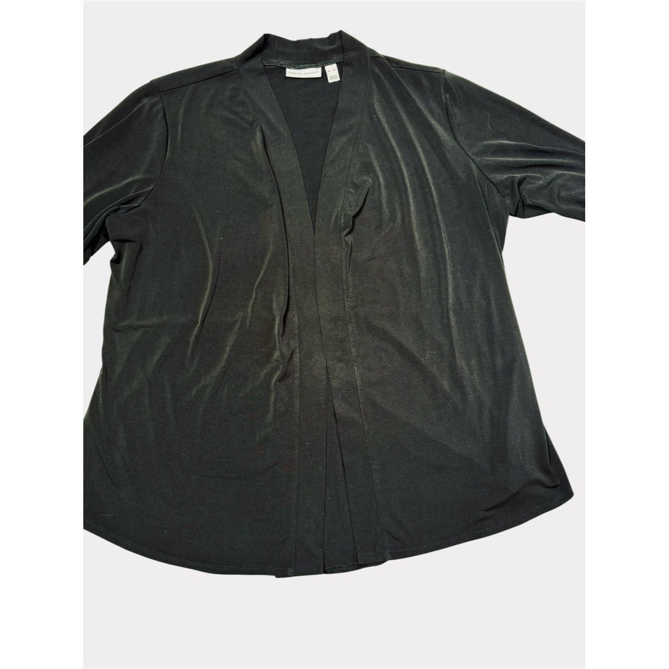Other Susan Graver Liquid Knit Open Front Black Cardigan Size XL Size XL / US 12-14 / IT 48-50 - 3 Thumbnail