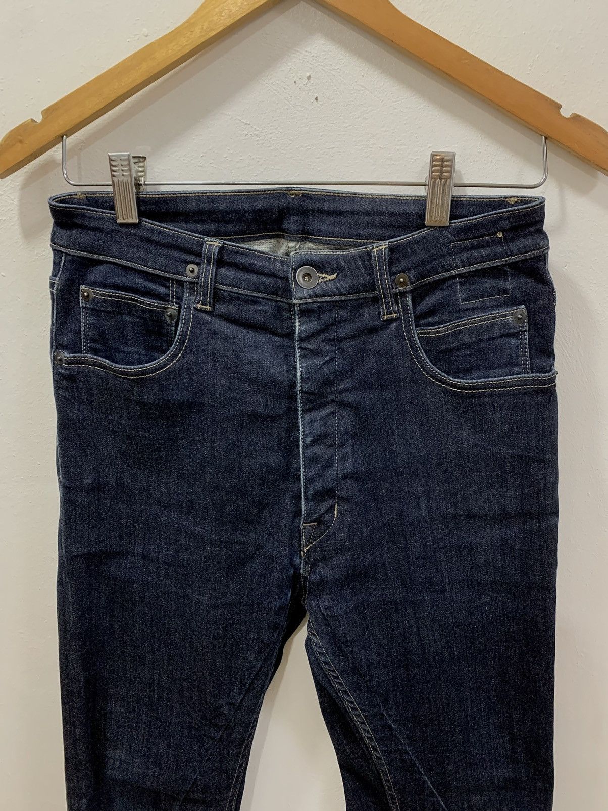 Rick Owens Drkshdw RICK OWENS DRKSHDW TORRENCE UNWASHED BLUE SKINNY/SLIM DENIM Size US 30 / EU 46 - 5 Thumbnail