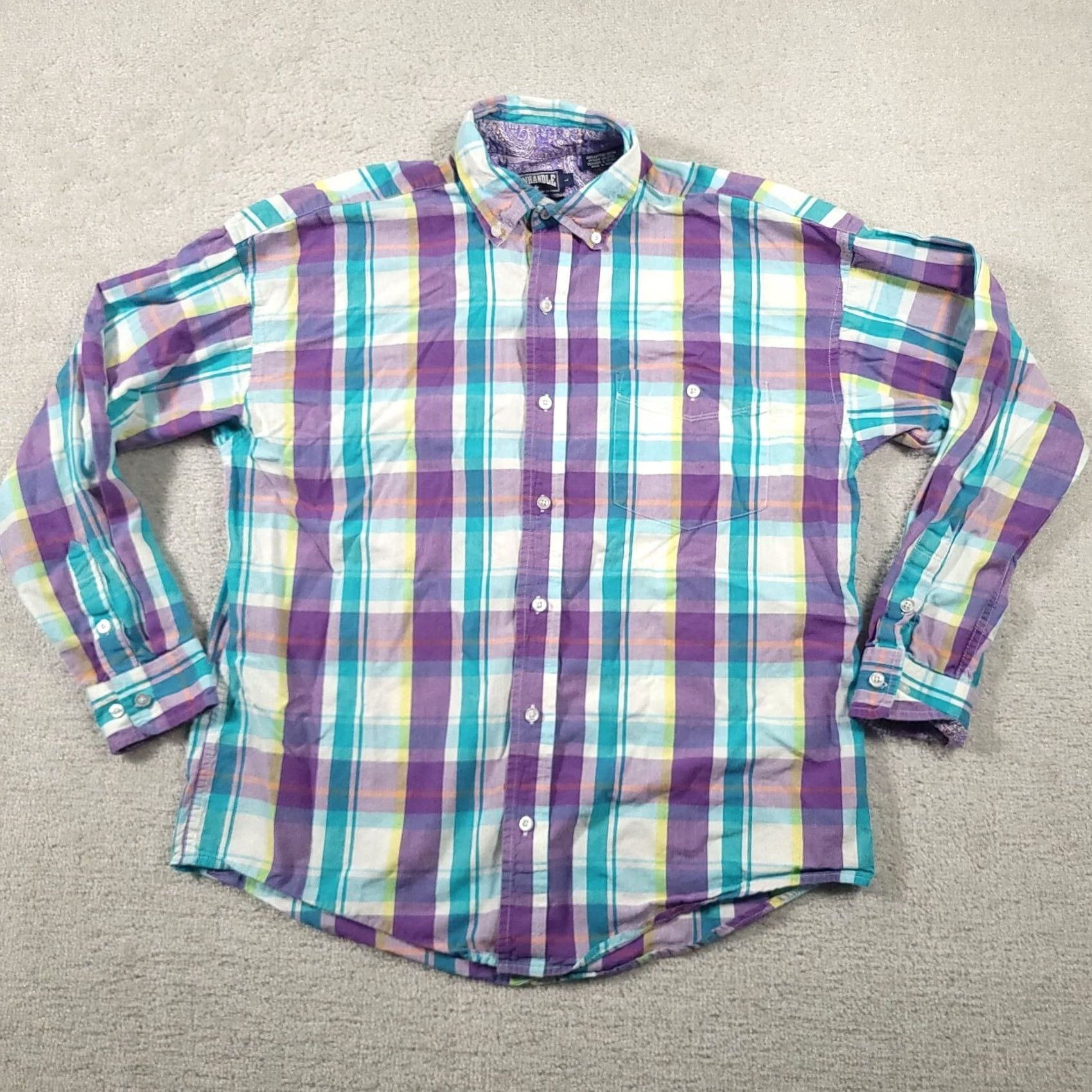 Vintage Panhandle Slim Long Sleeve Button Down Western Shirt Mens Large Plaid Flip Cuff Size US L / EU 52-54 / 3 - 2 Thumbnail
