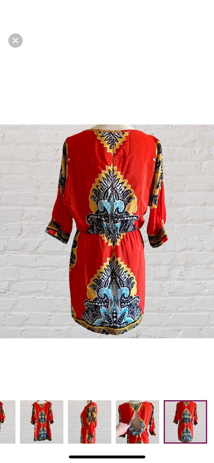 Other MONKEE’S’ SILK SLIT SLEEVE MINI DRESS SLIT DOWN BACK Size M / US 6-8 / IT 42-44 - 15 Thumbnail
