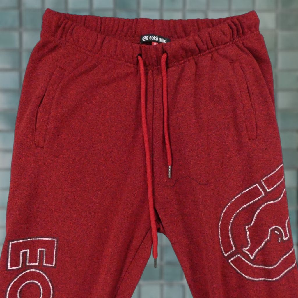 Ecko Unltd. Ecko Unltd Pants Mens M Fleece Jogger Red Drawstring Logo Spell Out Size US 31 - 1 Thumbnail
