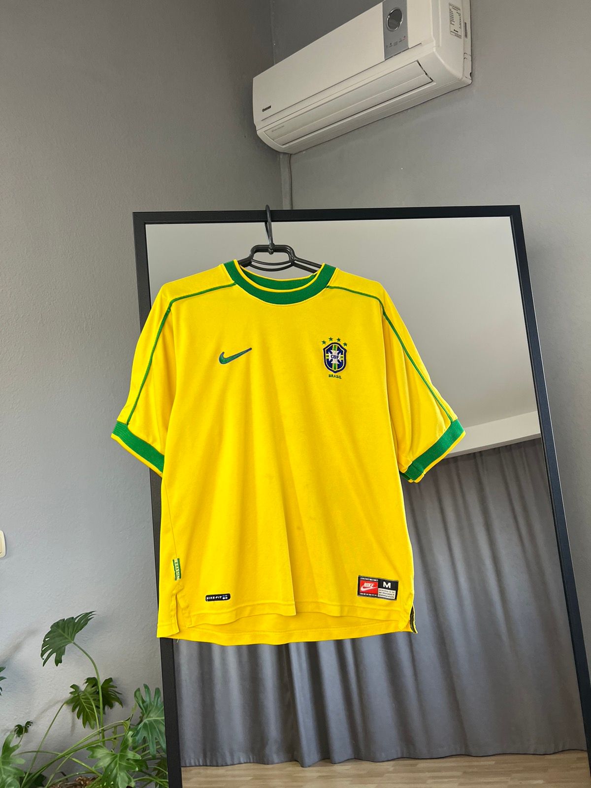 Pre-owned Jersey X Soccer Jersey Vintage Y2k Blockcore Nike Brazil 1998-2000 Soccer Jersey In Yellow
