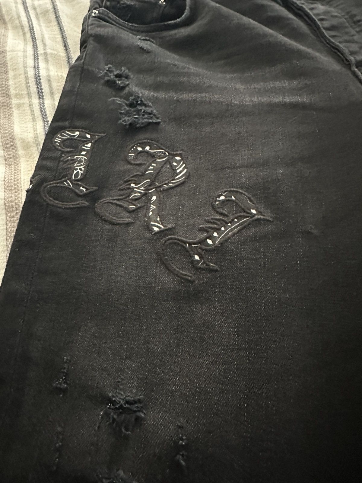 Amiri AMIRI Old English Logo Clay Black Denim Jeans Size US 34 / EU 50 - 2 Thumbnail