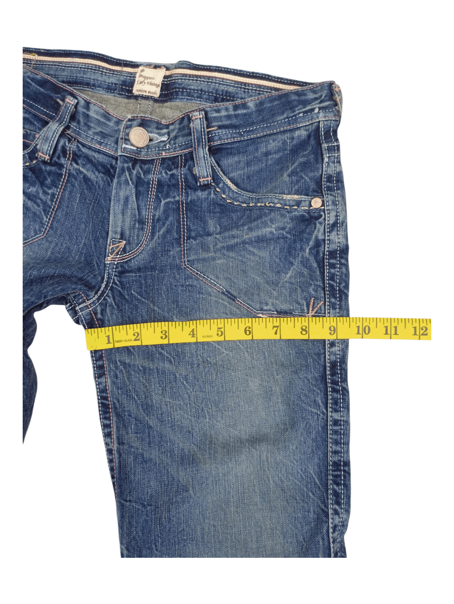 Japanese Brand Vintage Brappers Union Made Low Rise Flare Jeans Size 27" / US 4 / IT 40 - 20 Thumbnail