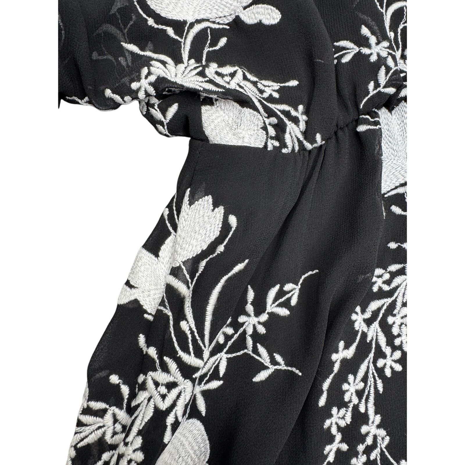 Alice + Olivia Alice and Olivia Holden Embroidered Cold-Shoulder Dress Size L / US 10 / IT 46 - 6 Thumbnail