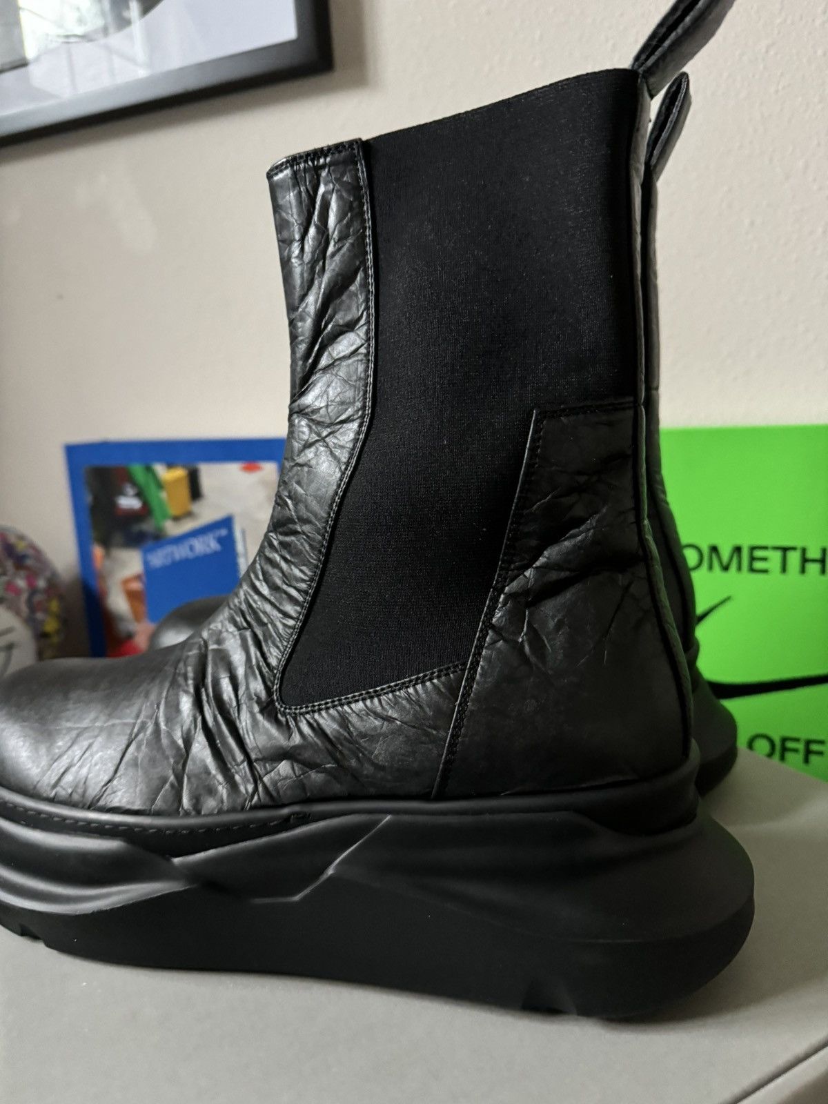 Rick Owens Drkshdw Rick Owens DRKSHDW Paper Abstract Beatle Boots Size US 13 / EU 46 - 4 Thumbnail
