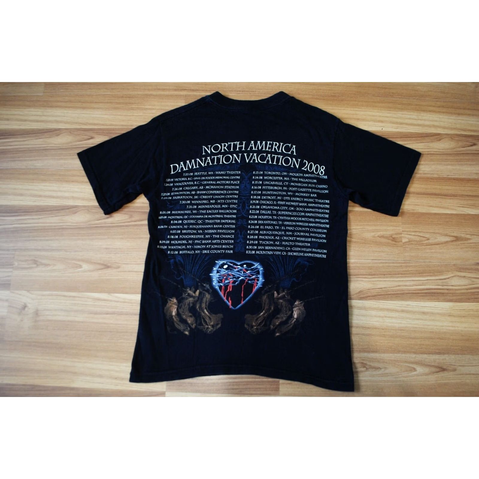 Anvil TESTAMENT North American Damnation Vacation 2008 Mens Small Black T-Shirt Size US S / EU 44-46 / 1 - 7 Thumbnail