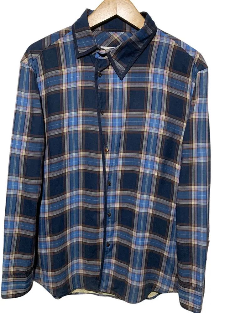 Solid Homme Solid Homme x wooyoungmi asymmetrical blue check shirt Size US M / EU 48-50 / 2 - 1 Thumbnail