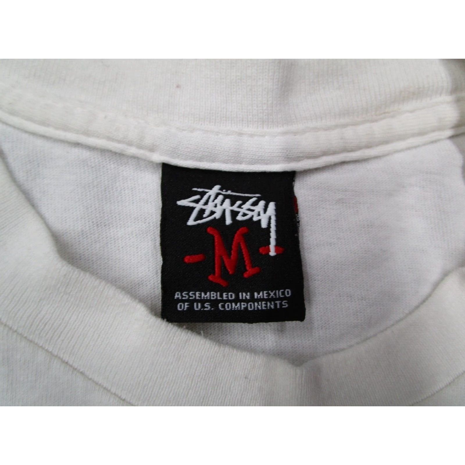 Logo 7 VINTAGE Stussy Shirt Mens M White STUSSY TRIBE center logo spellout graphic Streetwear Shirt Mens White Stussy Tribe logo 1990s Size US M / EU 48-50 / 2 - 3 Thumbnail