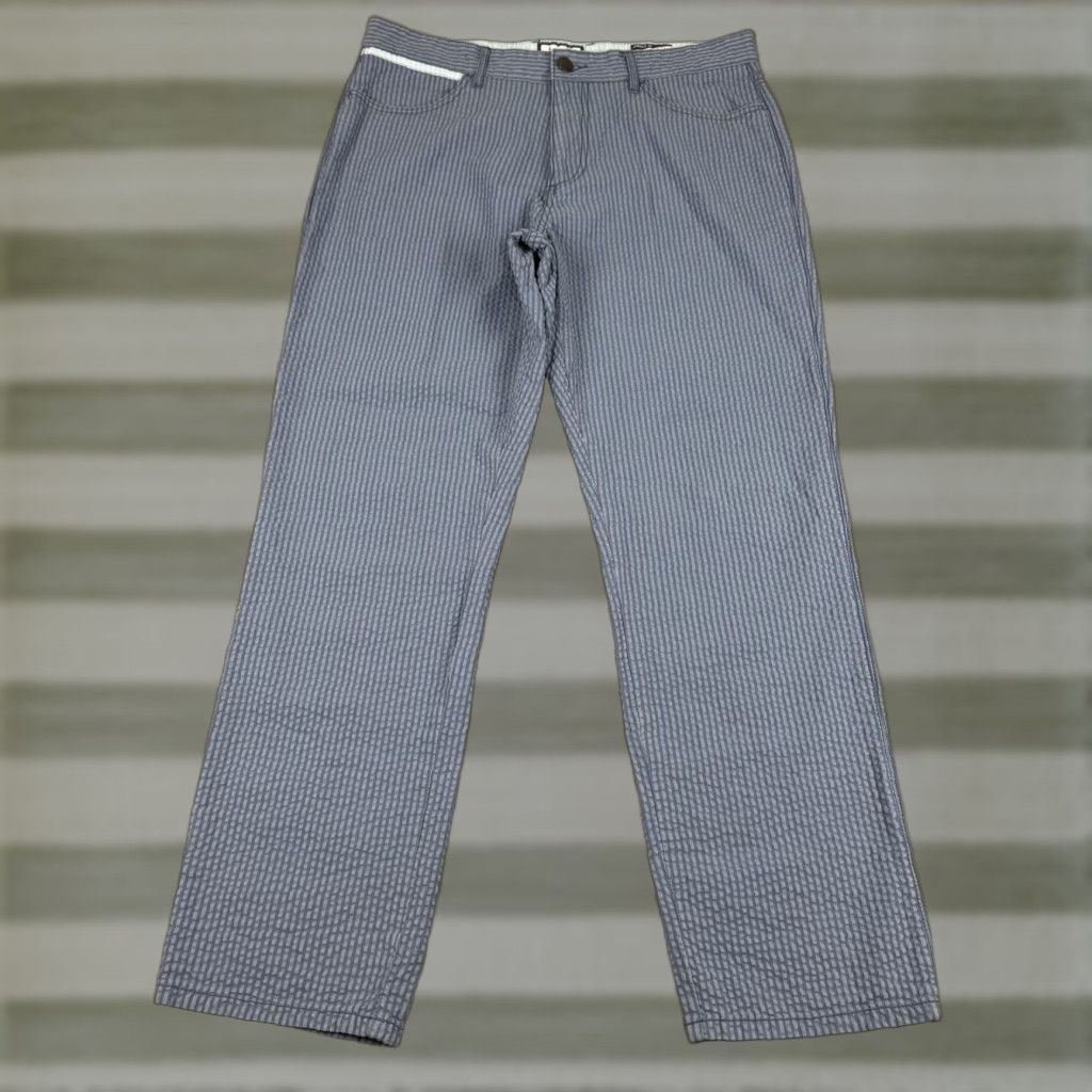 VINTAGE Johnnie-O SurfSuckers Pants Mens 34x30 Cotton Seersucker Striped Casual Chino Beach Resort