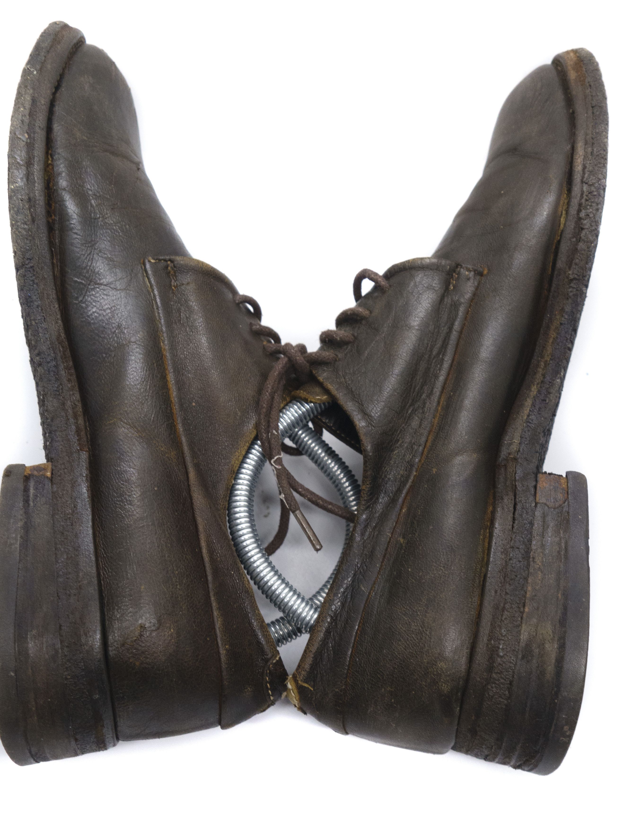 Armani Prive 00S Distressed Leather Low Shoes Vintage Size US 9 / EU 42 - 5 Thumbnail
