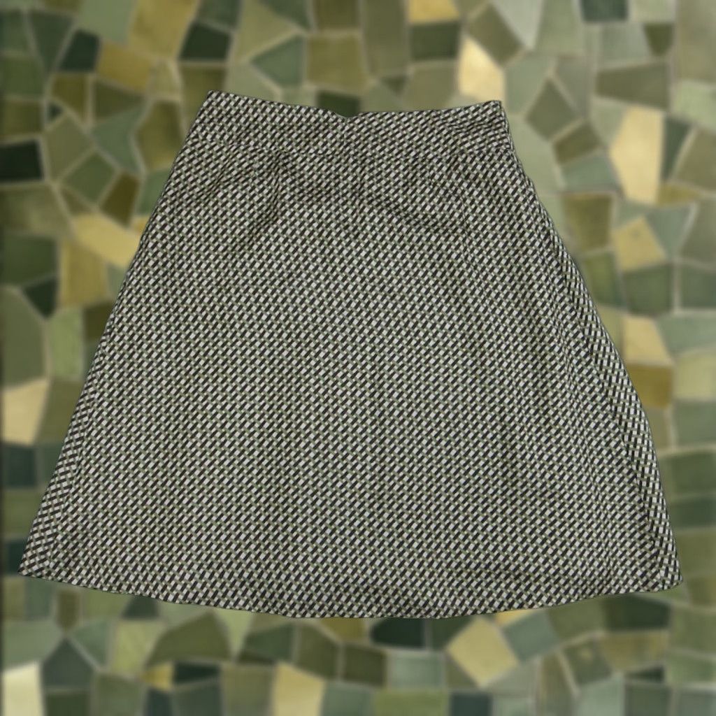 Banana Republic Banana Republic 100% Silk Green Brown Pleated A-Line Skirt Women Size 0 Size 25" / US 0 / IT 36 - 1 Thumbnail