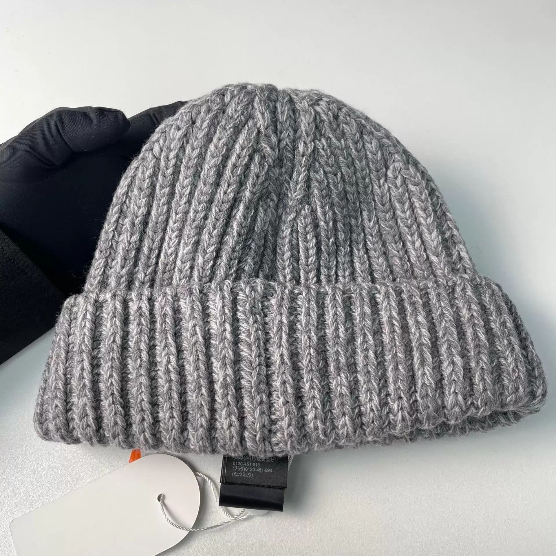 Prada Prada Gray Knit Beanie Size ONE SIZE - 2 Thumbnail