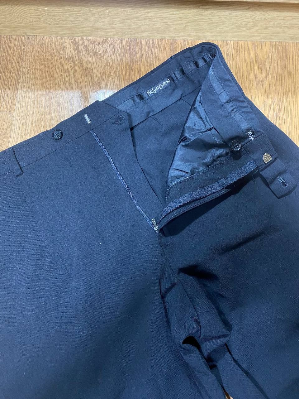 Yves Saint Laurent 90s Yves Saint Laurent vintage navy chino pants YSL big logo Size US 34 / EU 50 - 18 Thumbnail