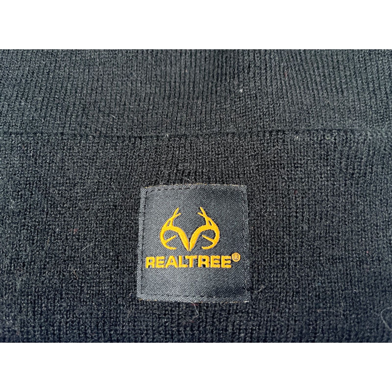 Realtree Realtree Beanie Hat Adult One Size Black Knit 100% Acrylic Fish Hunting Camping Ski Logo Size ONE SIZE - 2 Thumbnail