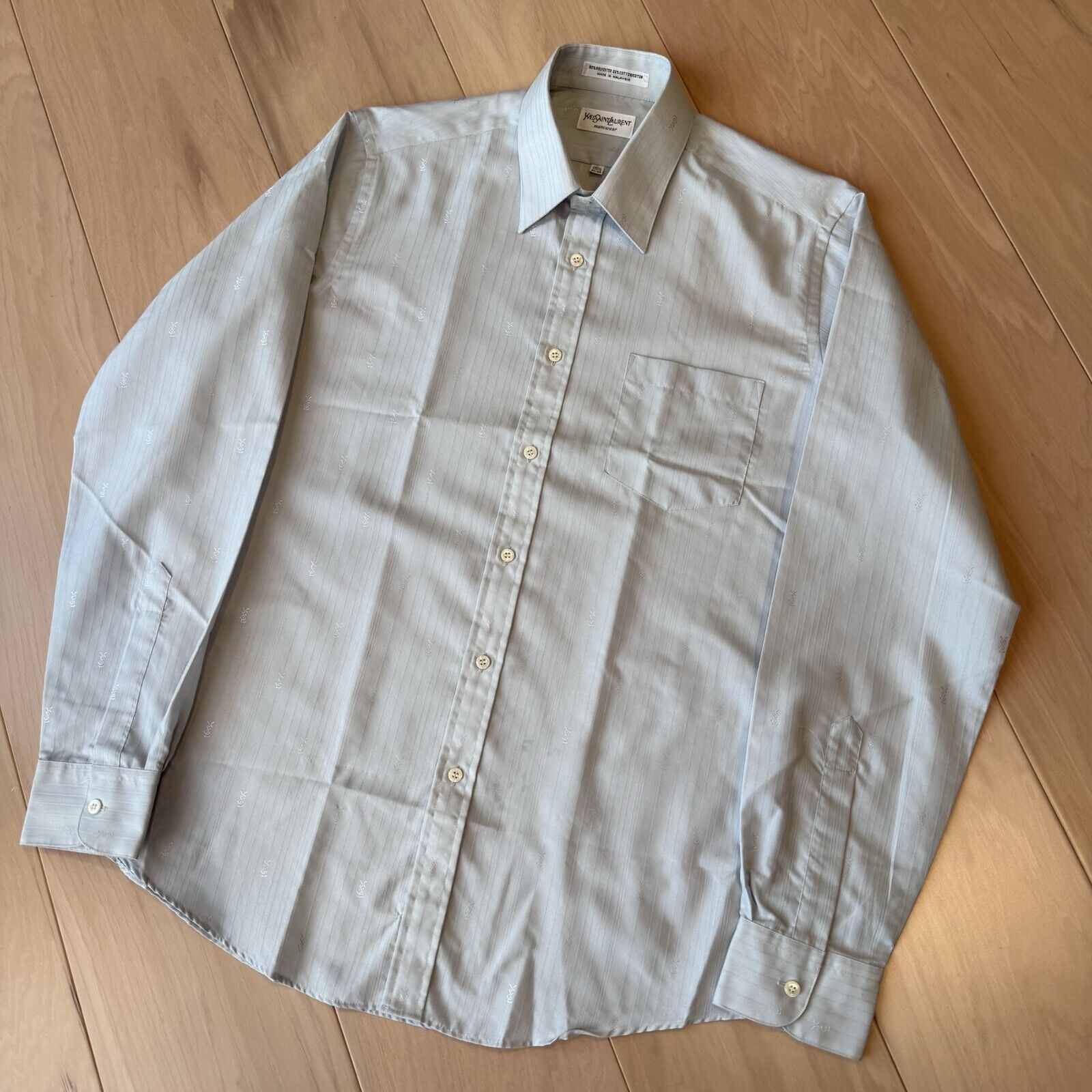 Vintage × Yves Saint Laurent Vintage Yves Saint Laurent Shirt 15.5 Gray 90s Designer Size US XL / EU 56 / 4 - 8 Thumbnail