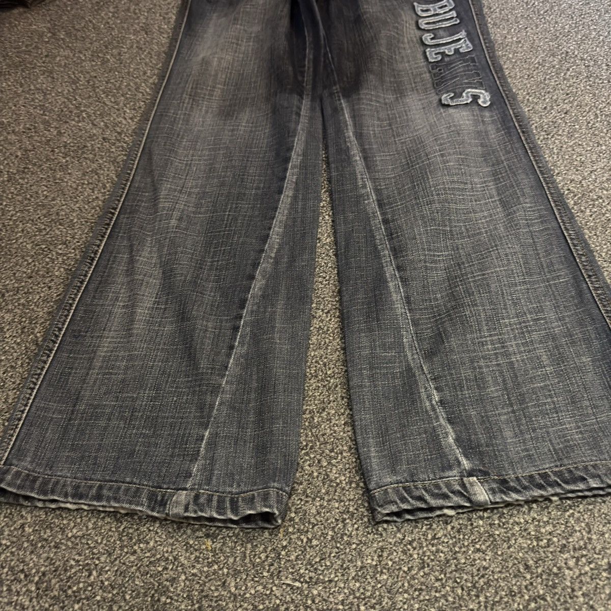Hypebeast Special Raw Indigo Denim Baggy Flared Fubu Jeans Streetwear Size US 31 - 6 Thumbnail