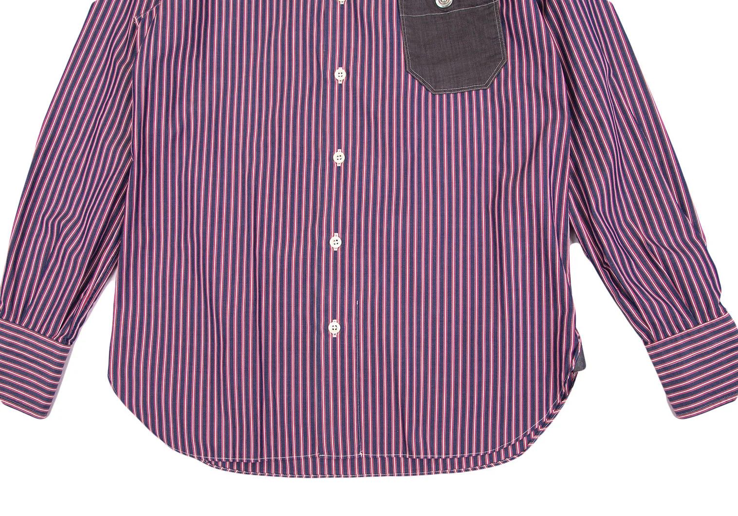 Junya Watanabe Striped Panel Shirt in Navy and Red, Size XS Size US XS / EU 42 / 0 - 8 Thumbnail