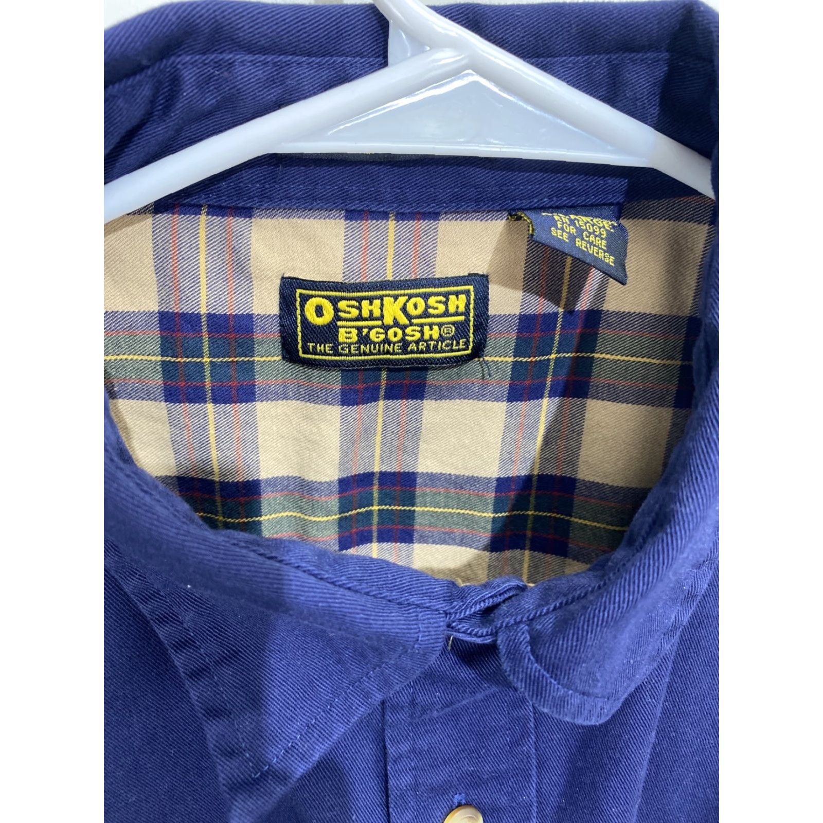 Vintage VINTAGE Oshkosh B'gosh Navy Blue Single Needle Tailoring Flannel Shirt Men's XL Work Size US XL / EU 56 / 4 - 2 Thumbnail
