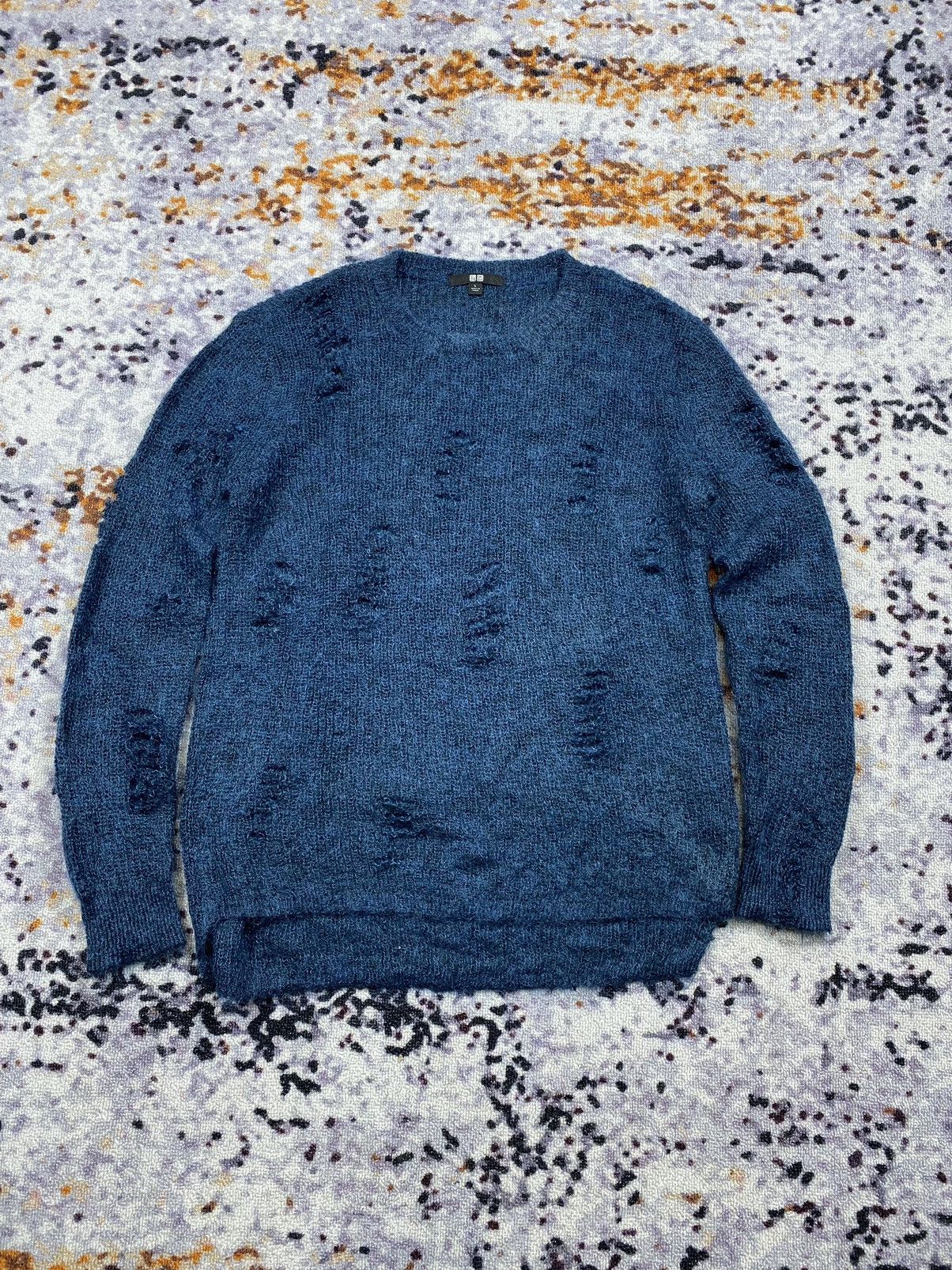 Beauty Beast × Japanese Brand Uniqlo Distressed Knit Sweater Ghotic Punk y2kstyle Size US L / EU 52-54 / 3 - 1 Thumbnail