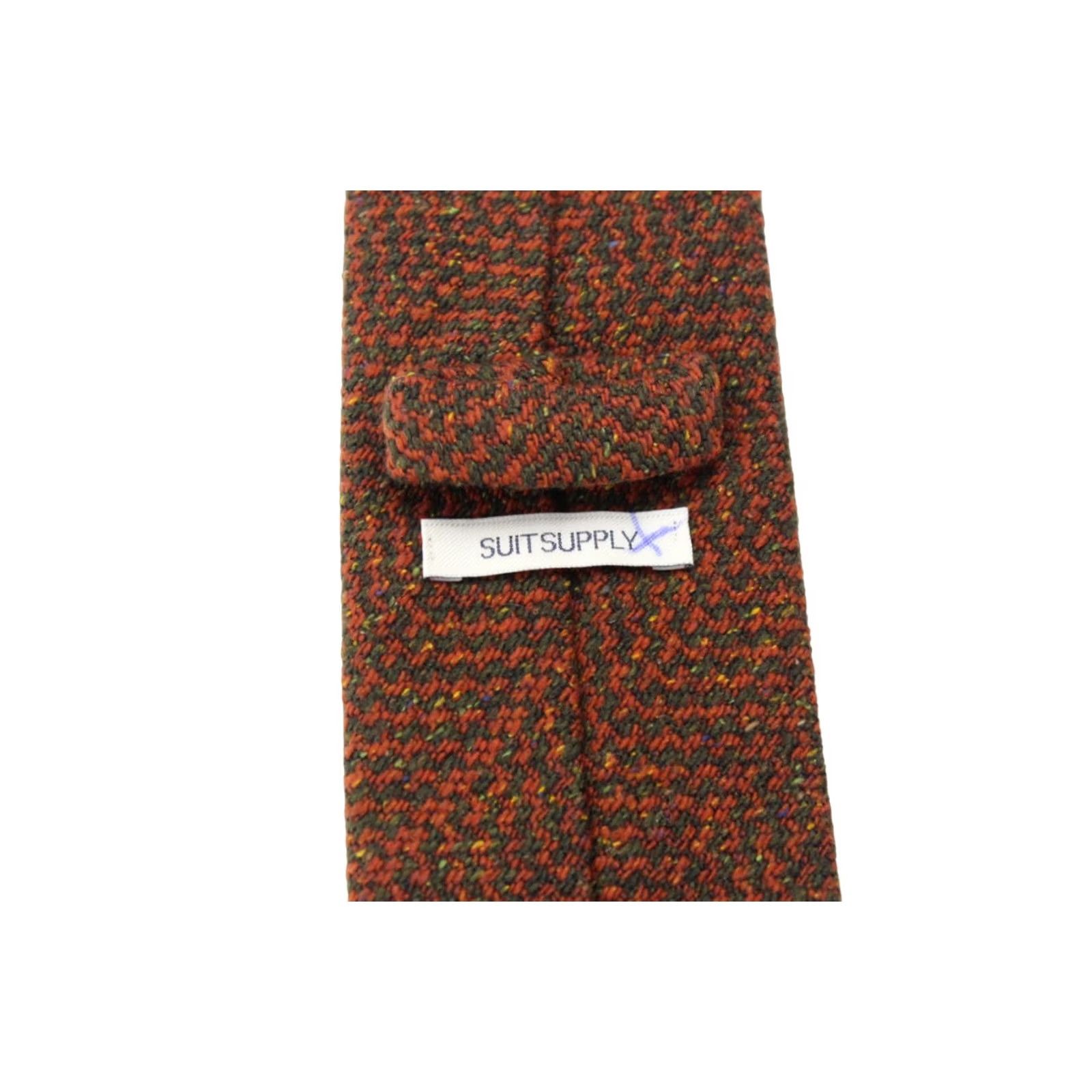 Suitsupply SUITSUPPLY Tie Men's Wool Silk Angora Blend Patterned Tied 152 X 7 CM Orange Size ONE SIZE - 5 Thumbnail