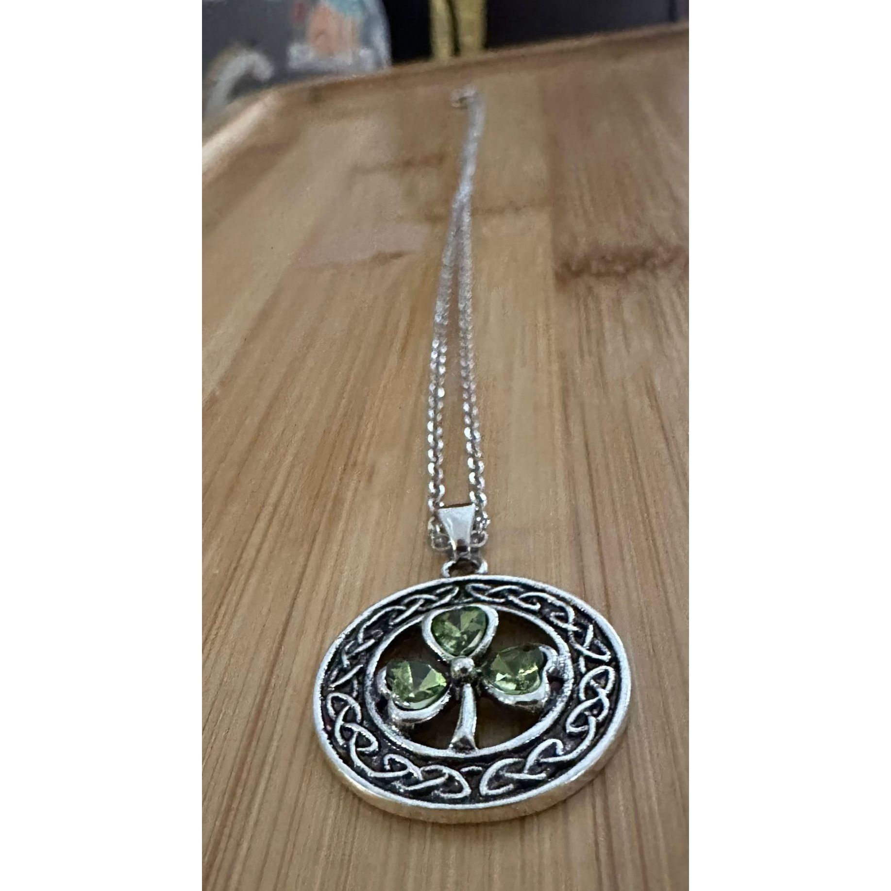 Handmade Shamrock Necklace New Celtic Knot Open Cut Design 18 in Chai Size ONE SIZE - 8 Thumbnail