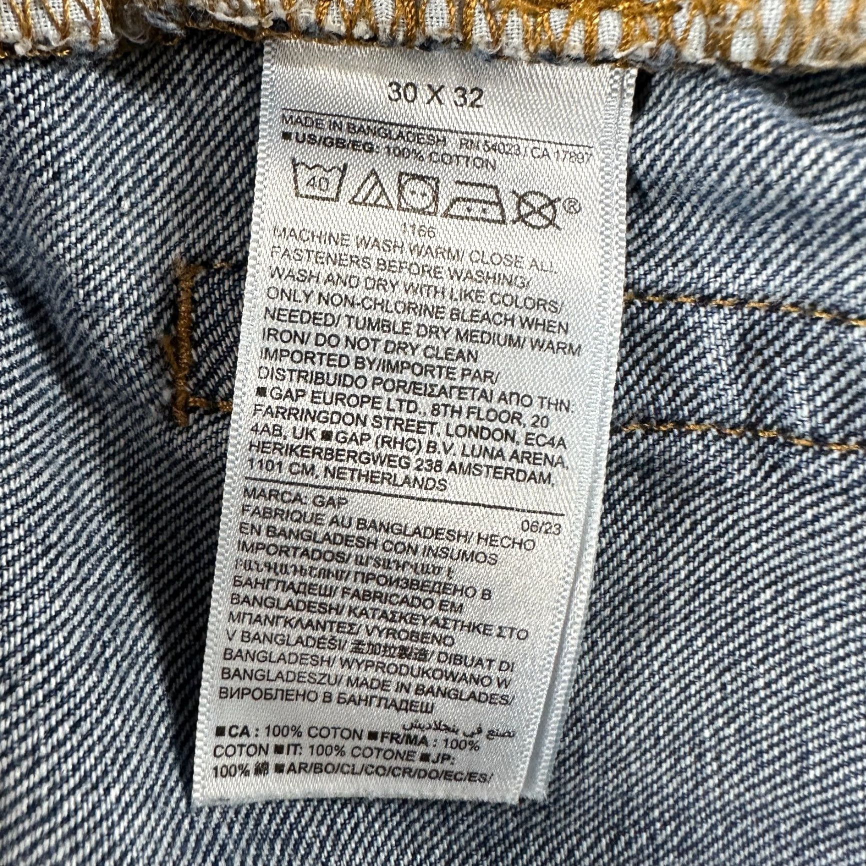 Gap Gap Jeans 30x32 Blue Straight Leg Regular Fit Medium Wash Denim Men's Jeans 90s Style Straight Comfort Pockets Stretch Regular Inseam 32" Size US 30 / EU 46 - 6 Thumbnail
