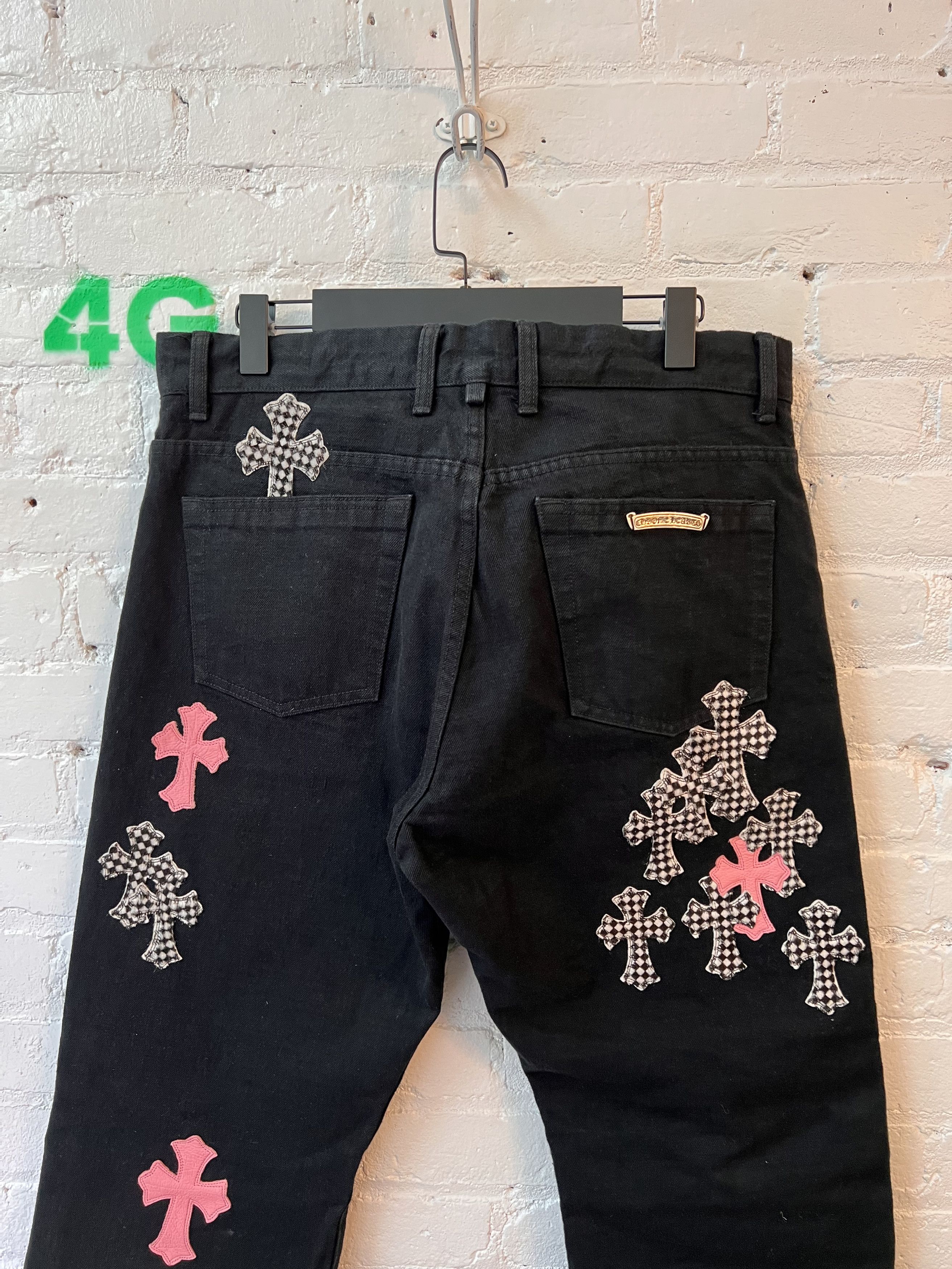 Chrome Hearts Chrome Hearts Fleur Knee Pink Checkered Crosses 4G SELLER Size US 36 / EU 52 - 5 Thumbnail
