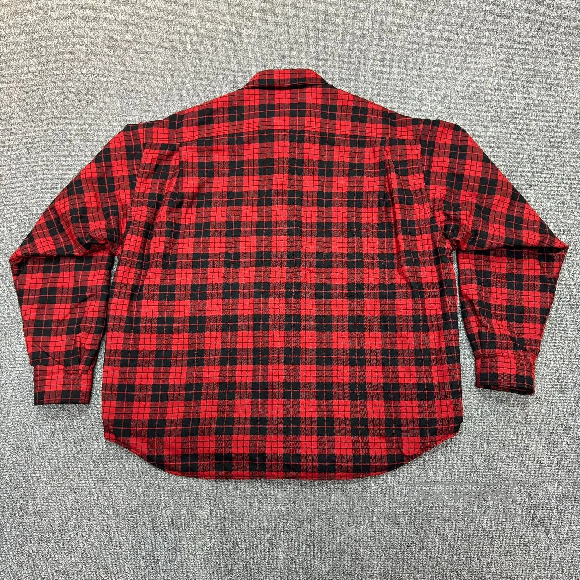 Balenciaga Balenciaga Red Black Plaid Cotton Coat. Size US L / EU 52-54 / 3 - 2 Thumbnail