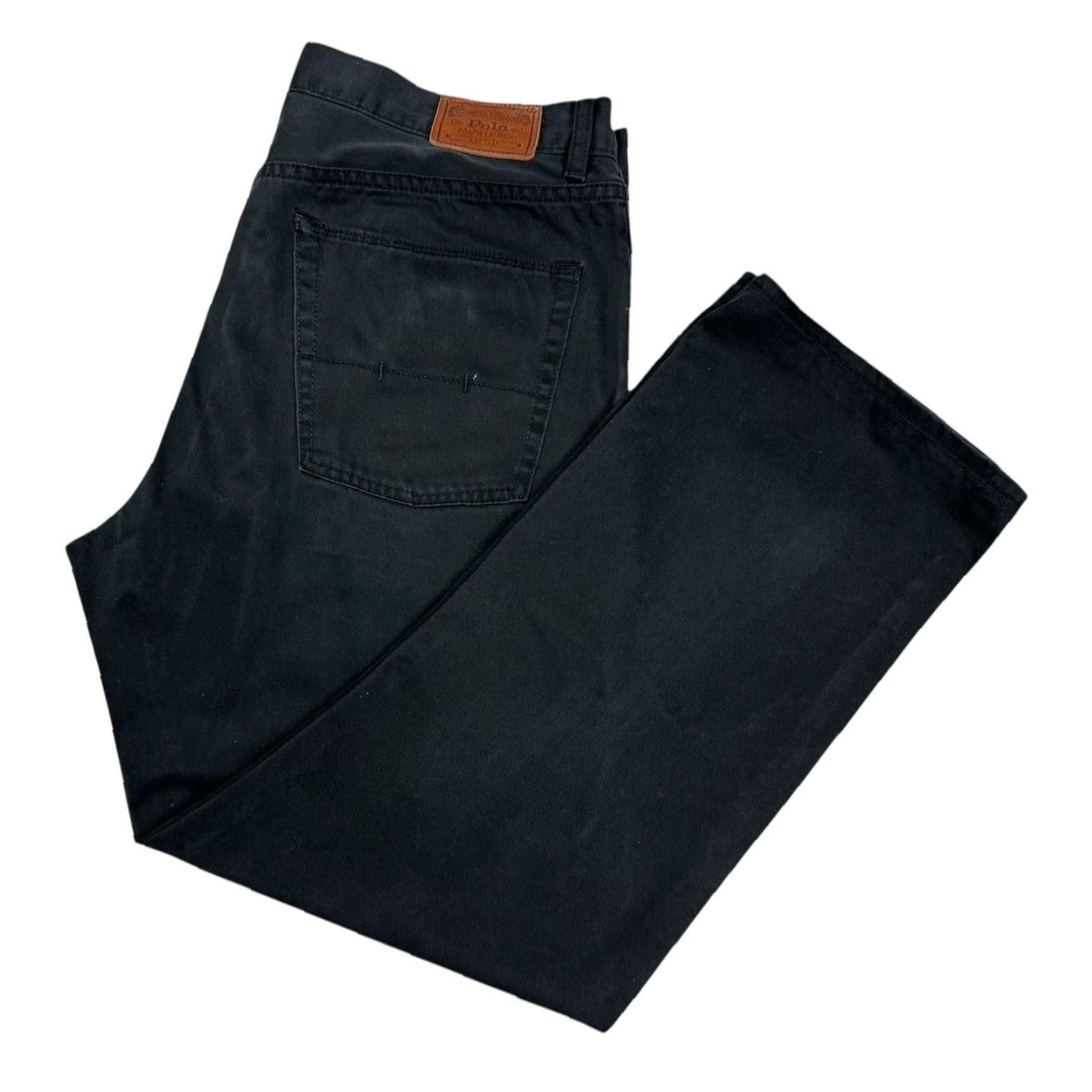 90s ralph lauren chino trousers 刺繍　ブラック VINTAGE Polo Ralph Lauren Men's Pants 36x29 Black 5-Pocket