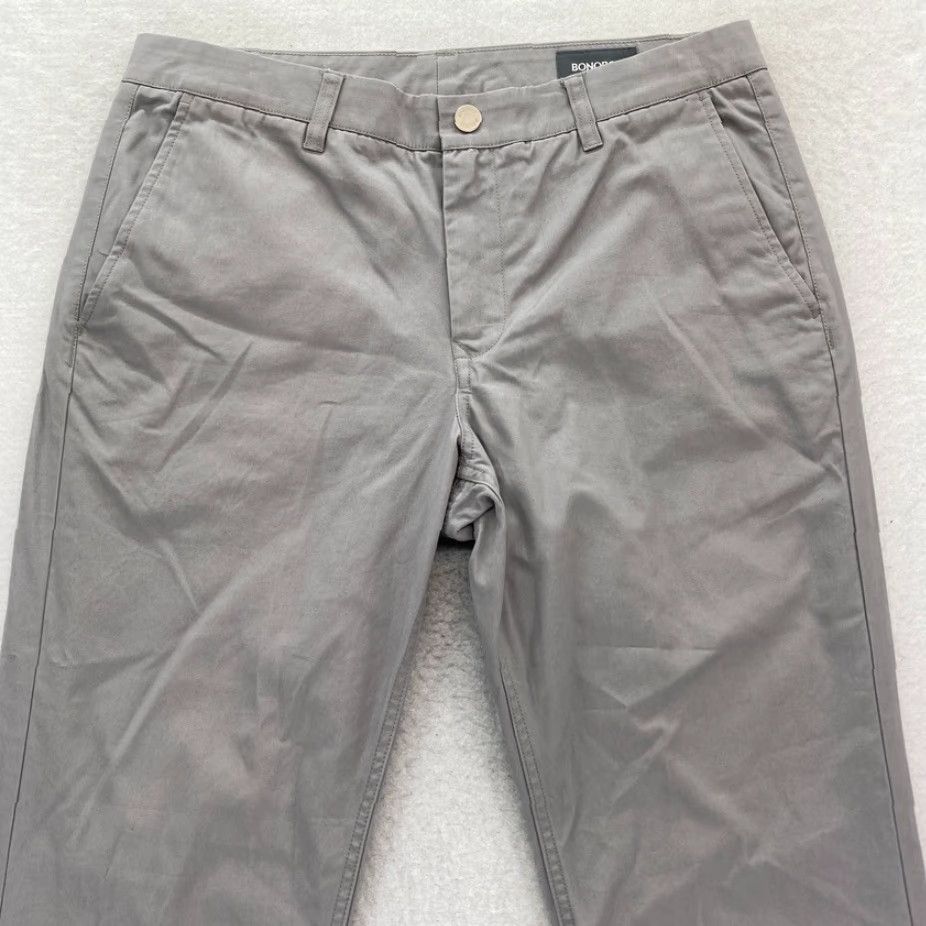 Bonobos Bonobos Pants Mens 33x30 Straight Leg Gray Chino Pants Mid Rise Preppy Reg Fit - Casual, Regular, 33x30, Gray, Chino, Men, Pants Size US 33 - 2 Thumbnail