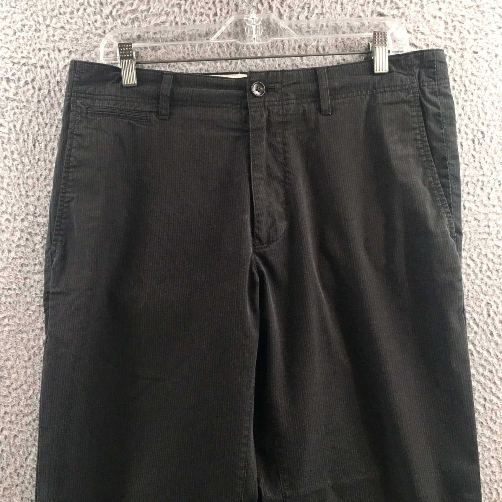 Banana Republic Banana Republic Pants Mens 33x30 Charcoal Pinstripe Chino Zip Fly Straight Leg Pants Mens Regular Cotton Slim? Size US 33 - 2 Thumbnail