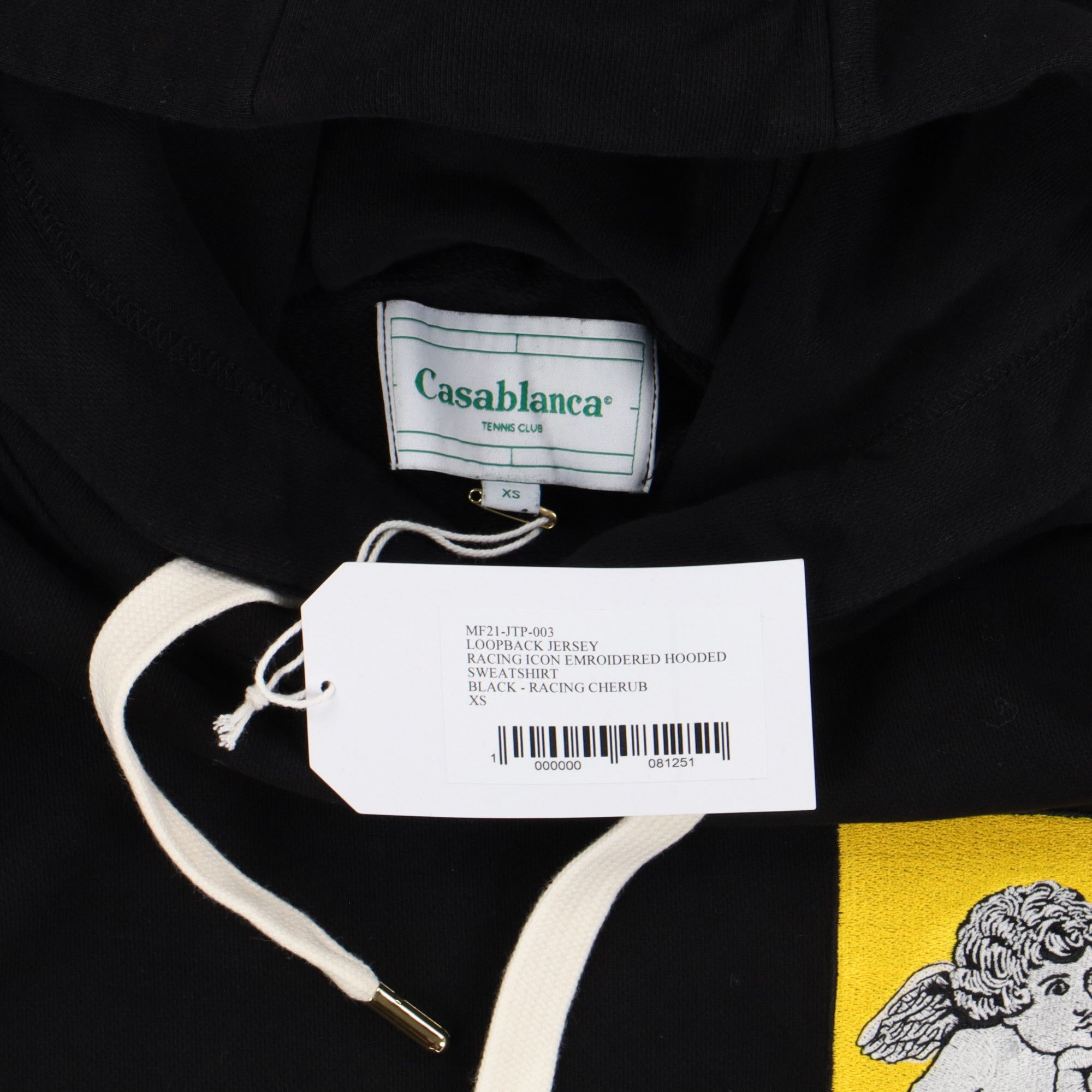 Casablanca Black Embroidered Racing Cherub Logo Hoodie Size US XS / EU 42 / 0 - 5 Thumbnail