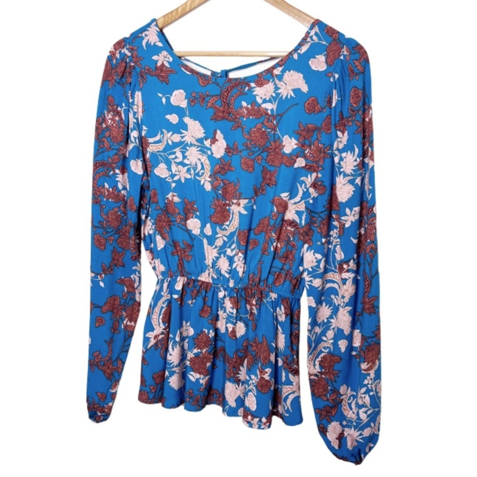 Other New with Tag Womens Andree by Unit Blue Floral Ruffle Blouse Size S / US 4 / IT 40 - 5 Thumbnail