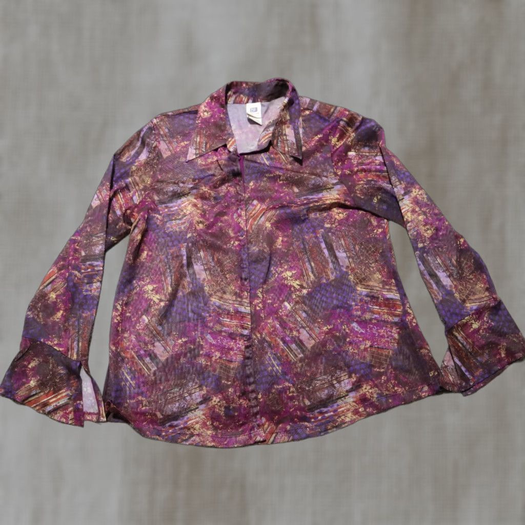 Faded Glory Faded Glory Shirt Blouse Woman Plus Size 22W/24W Purple Round Neck Long Sleeve Casual Womens Size 3XL / US 20-22 - 1 Thumbnail