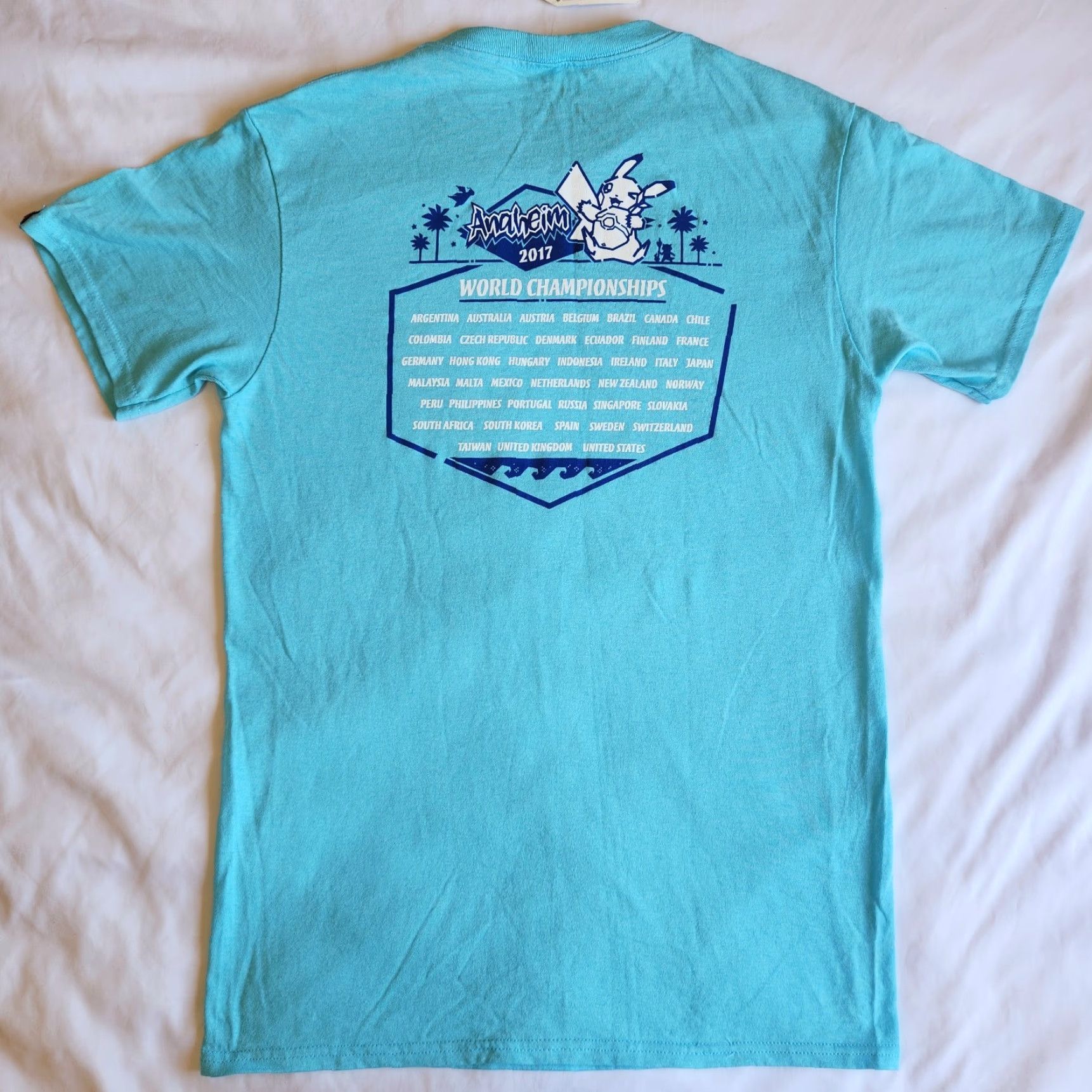 Nintendo Pokemon World Championships TCG 2017 Anaheim Blue Pikachu SM Graphic T-Shirt NWT Shirt Unisex Adults S Blue Pokemon Cartoon Anime Limited Edition 90s? Size US S / EU 44-46 / 1 - 3 Thumbnail