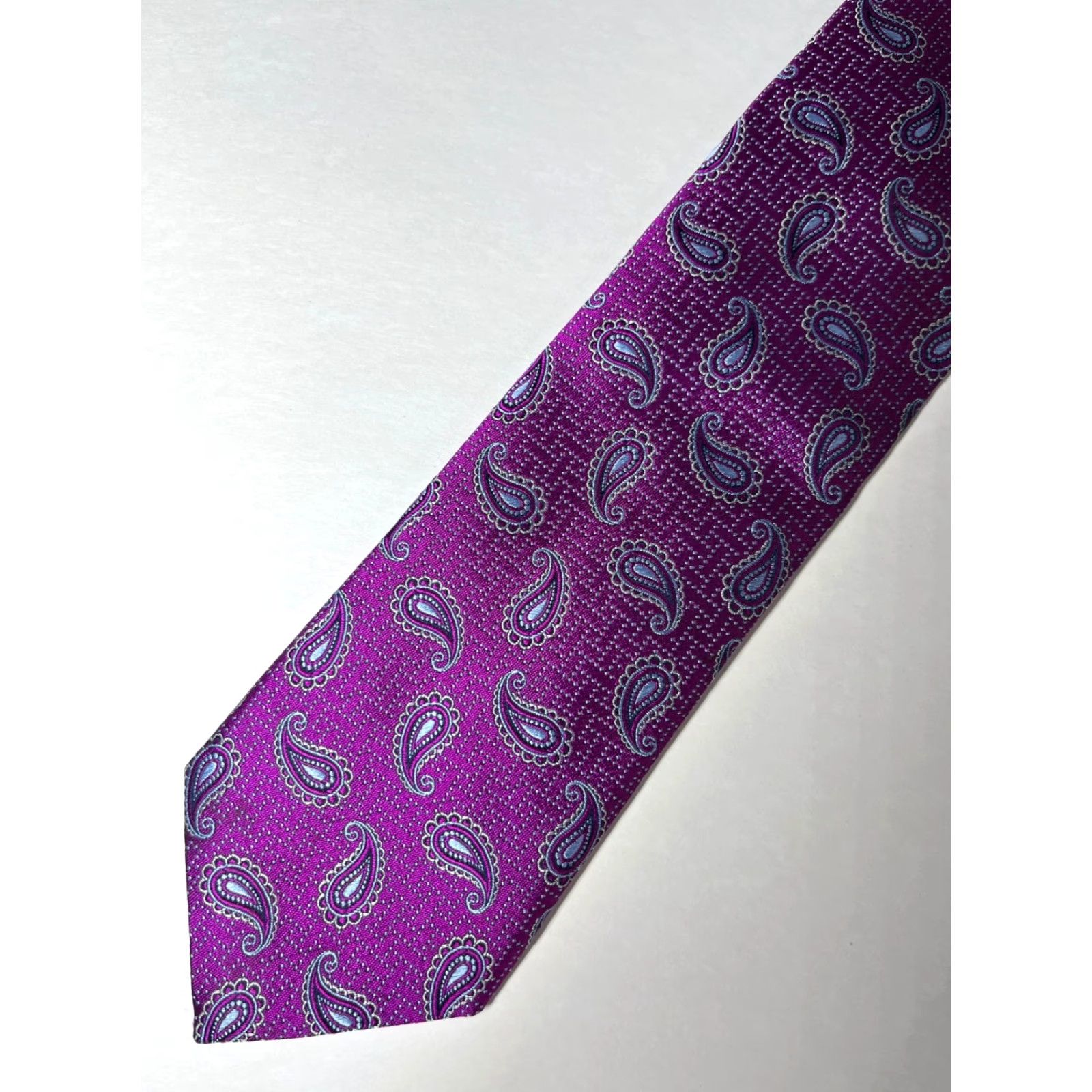 Canali VINTAGE Canali Paisley Silk Tie Pink Made in Italy Mens Shirt? Size ONE SIZE - 3 Thumbnail